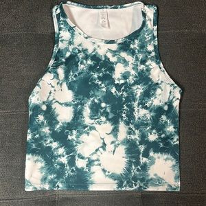 Turquoise tie dye tank top